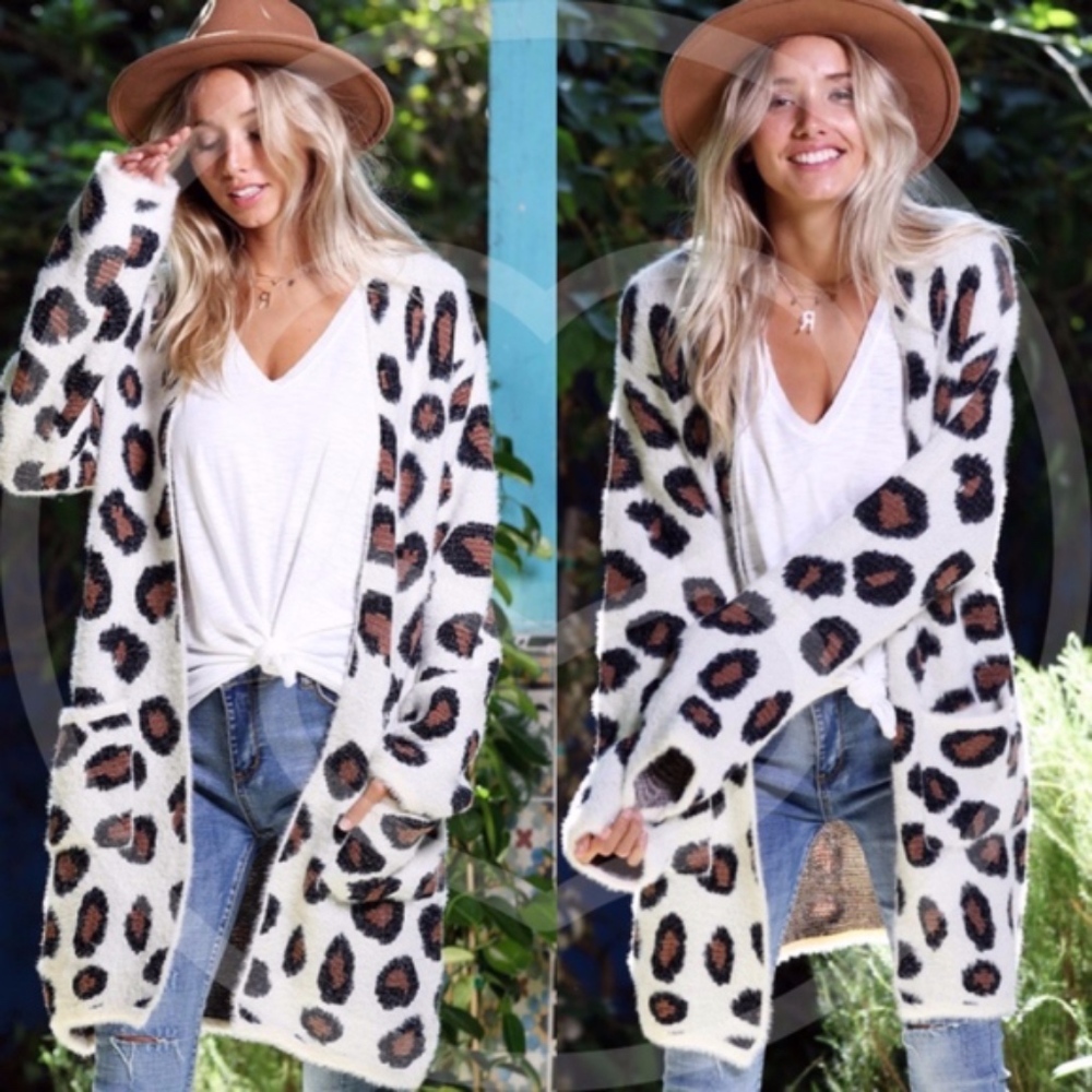 WINONA Leopard Print Softest Open Cardigan